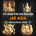 Asia STL Pack – 65+ Models For CNC Routers | Google Drive Access | Commercial License