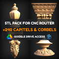 Capitels & Corbels STL Pack – 240+ Models For CNC Routers | Google Drive Access | Commercial License