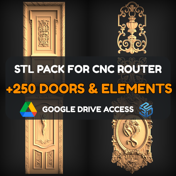 Doors & Elements STL Pack – 250+ Models For CNC Routers | Google Drive Access | Commercial License
