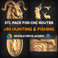 Hunting & Fishing STL Pack – 90+ Models For CNC Routers | Google Drive Access | Commercial License