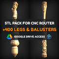 Legs & Balusters STL Pack – 400+ Models For CNC Routers | Google Drive Access | Commercial License