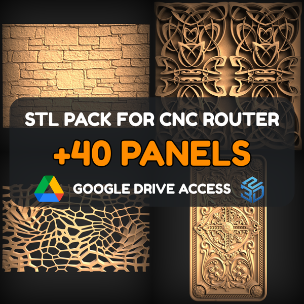 Panels STL Pack – 40+ Models For CNC Routers | Google Drive Access | Commercial License