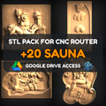 Sauna STL Pack – 20+ Models For CNC Routers | Google Drive Access | Commercial License