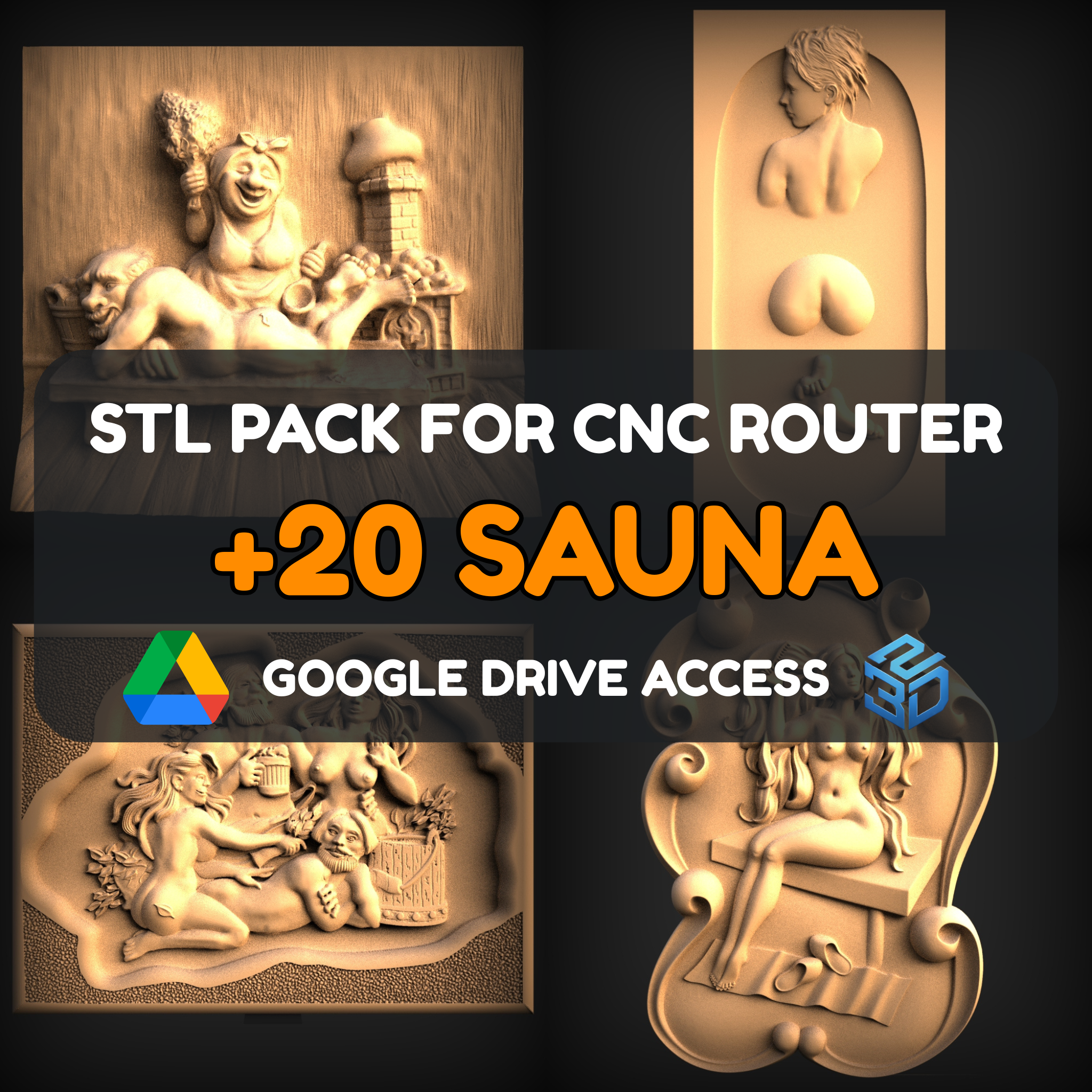 Sauna STL Pack – 20+ Models For CNC Routers | Google Drive Access | Commercial License